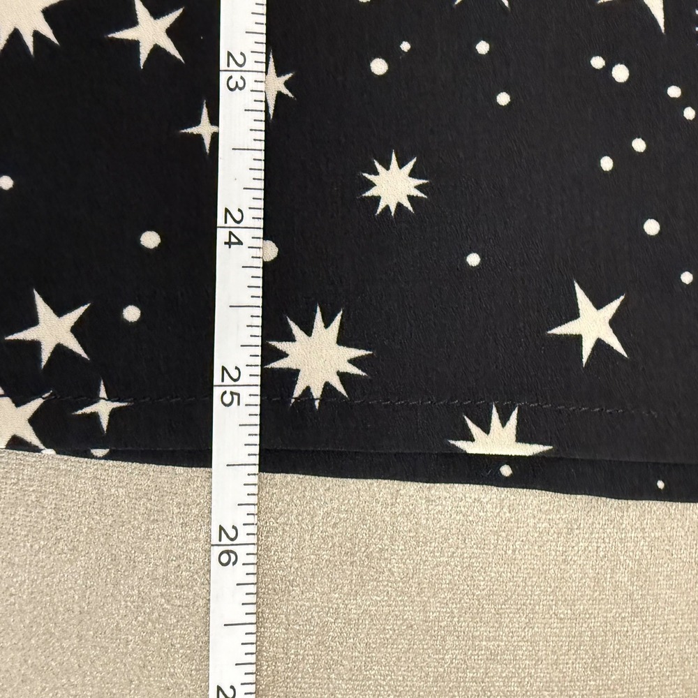 Eloquii Womens Black Celestial Moon Star Tie Neck Blouse Top Size 18 - Picture 7 of 8